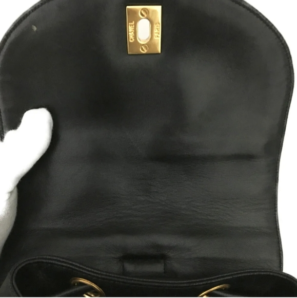 CHANEL Quilted Matelasse CC Logo Lambskin Backpack Black - Picture 8 of 11